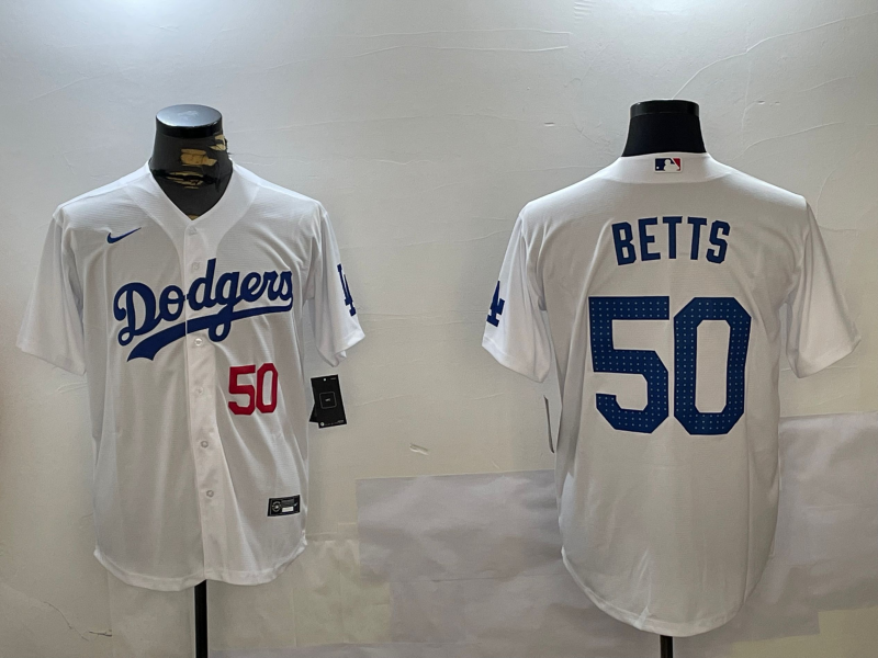 Men's Los Angeles Dodgers Mookie Betts White Jersey